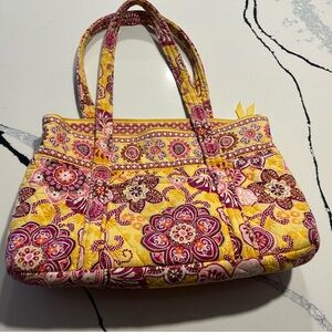 Vera Bradley bag in beautiful yellows, purple and pink.